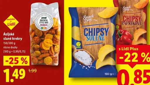 Ázijské slané krekry rôzne druhy