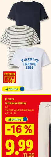 Esmara tričko z 100 % organickej bavlny