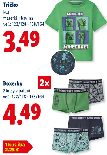 Minecraft detské tričko