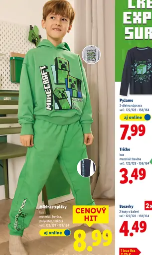 Minecraft detské pyžamo 2-dielna súprava