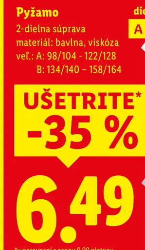 Pyžamo 2-dielna súprava dievčenské alebo chlapčenské