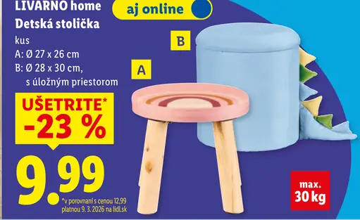 Livarno home detská stolička s úložným priestorom