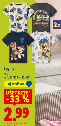 Detské legíny s motívom Paw Patrol