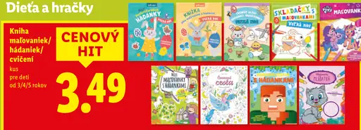 Kniha maľovaniek, hádaniek a cvičení pre deti