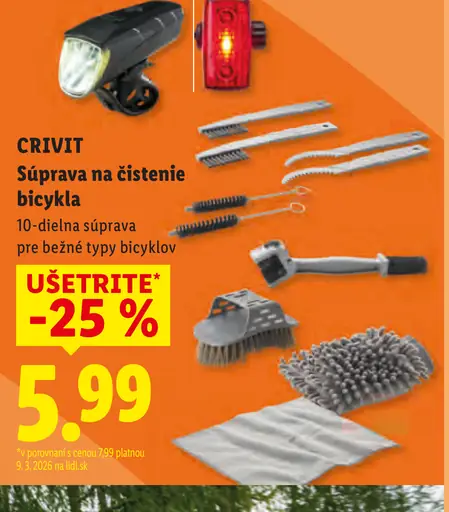 Crivit súprava na čistenie bicykla