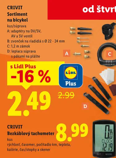 Crivit bezkáblový tachometer na bicykel