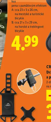 Crivit držiak na smartfón a powerbanku na riadidlá bicykla