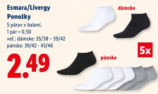 Esmara Livergy Ponožky dámske