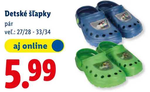 Detské šľapky