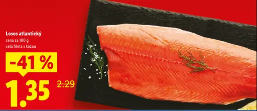 Losos atlantický celá fileta s kožou