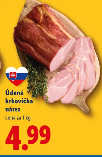 Údená krkovička nárez