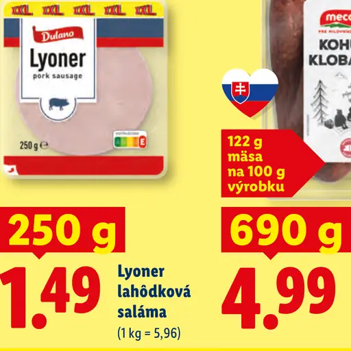 Dulano Lyoner lahôdková saláma