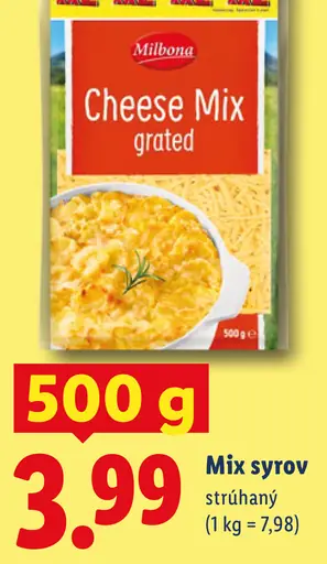 Milbona Cheese Mix strúhaný