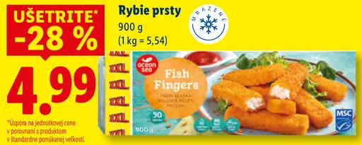 Ocean Sea Rybí prsty v chrumkavom cestíčku