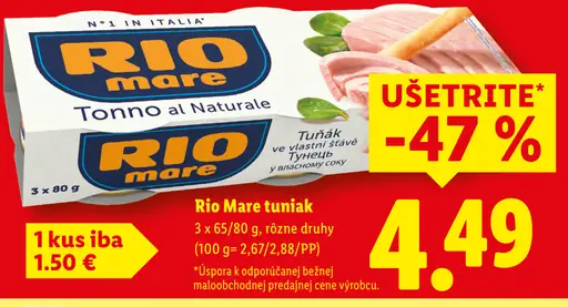 Rio Mare Tuniak vo vlastnej šťave