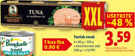 Franz Josef Exclusive tuniak steak v slnečnicovom oleji