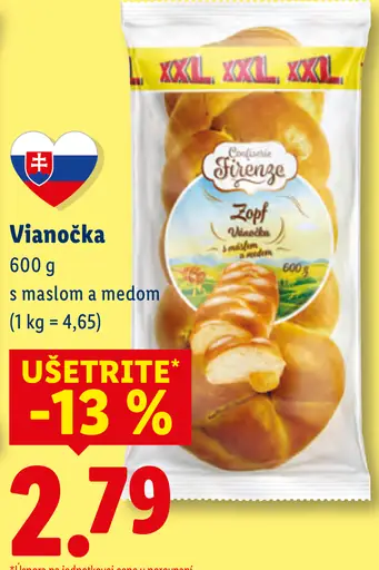 Vianočka s maslom a medom