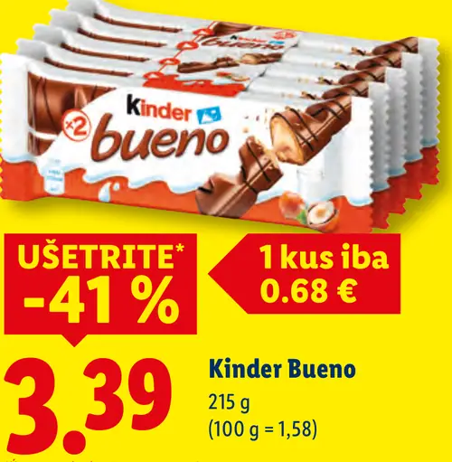 Kinder Bueno čokoládová tyčinka