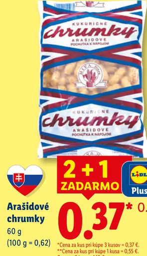 Kukuričné Arašidové chrumky