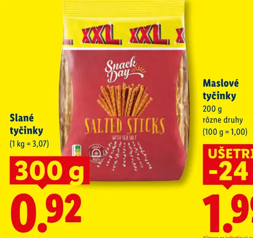 Snack Day maslové tyčinky rôzne druhy