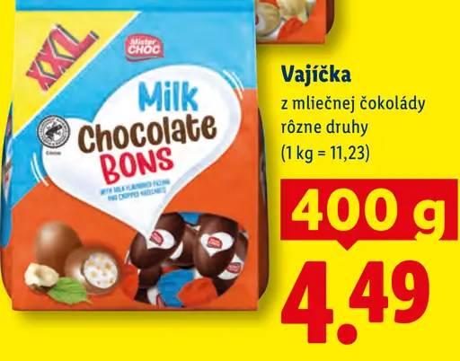 Choceur Vajíčka z mliečnej čokolády