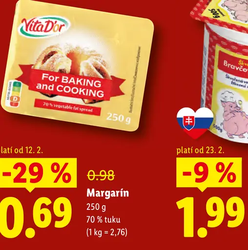 Vita D'or margarín na pečenie a varenie
