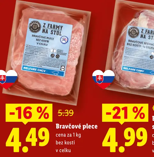 Z farmy na stôl bravčové plece bez kosti vcelku