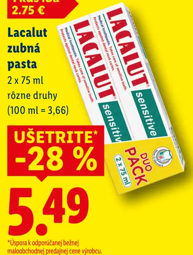 Lacalut Sensitive zubná pasta + zubná kefka