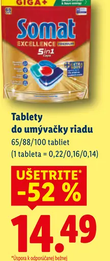 Somat Excellence 5in1 tablety do umývačky riadu