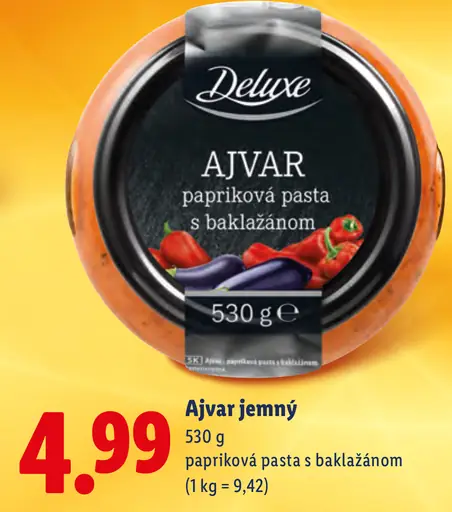 Deluxe Ajvar jemný papriková pasta s baklažánom