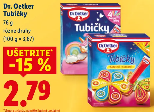 Dr. Oetker tubičky