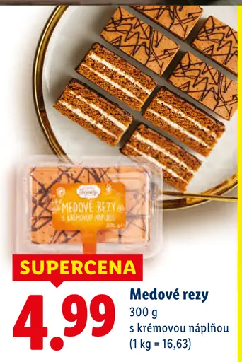 Pâtisserie Medové rezy s krémovou náplňou