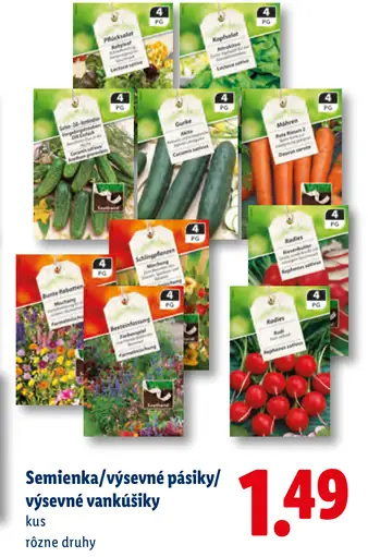 Semienka / výsevné pásiky / výsevné vankúšiky