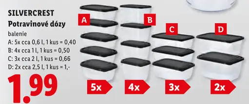 Silvercrest potravinové dózy sada A