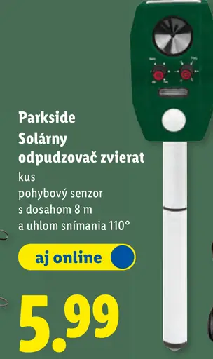 Parkside Solárny odpudzovač zvierat