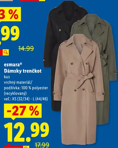 Esmara Dámsky trenčkot