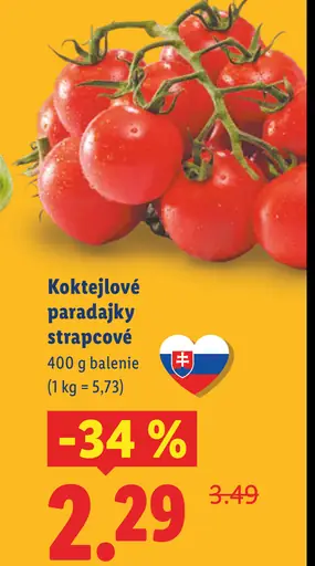 Paradajky koktejlové strapcové