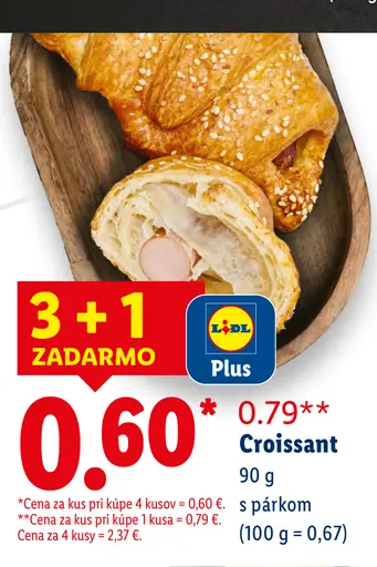 Croissant s párkom