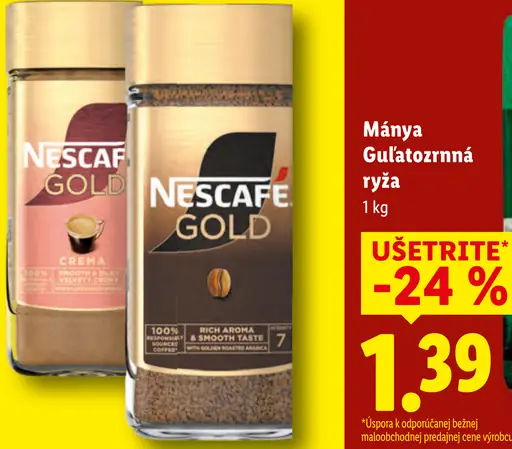 NESCAFÉ GOLD, instantná káva