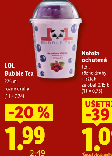 LOL Bubble Tea rôzne druhy