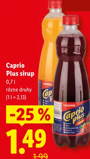 Caprio Plus sirup rôzne druhy
