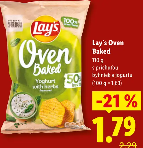 Lay’s Oven Baked chips s príchuťou byliniek a jogurtu