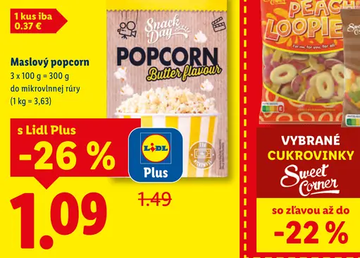 Snack Day Popcorn do mikrovlnnej rúry