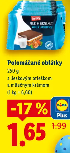 Polomáčané oblátky s lieskovým orieškom a mliečnym krémom