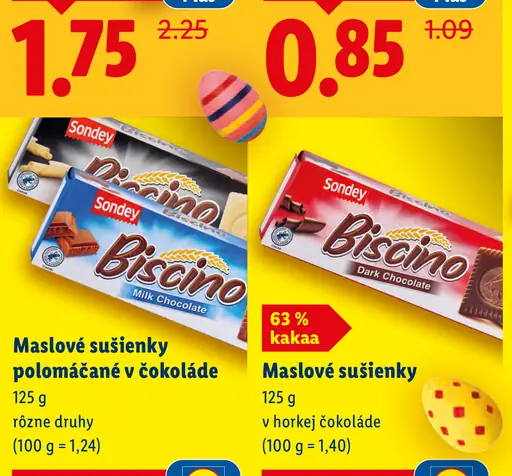 Sondey maslové sušienky polomáčané v čokoláde