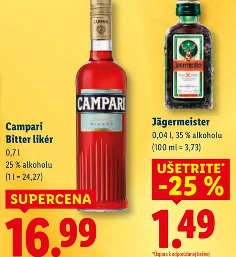 Likér Campari Bitter