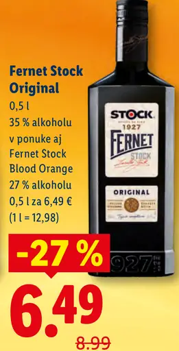 Fernet Stock Original bylinný likér