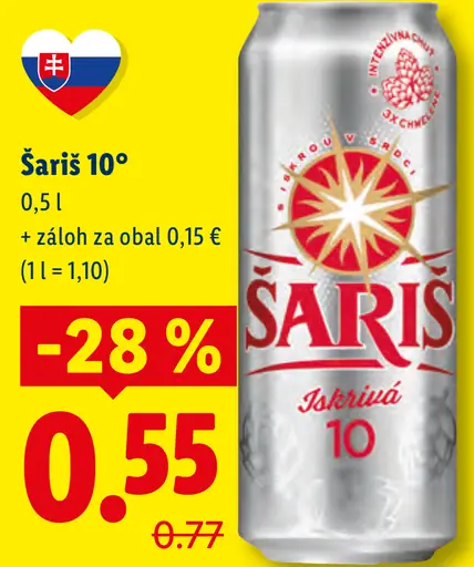 Šariš 10° plechovka