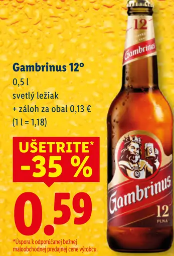 Gambrinus 12° svetlý ležiak
