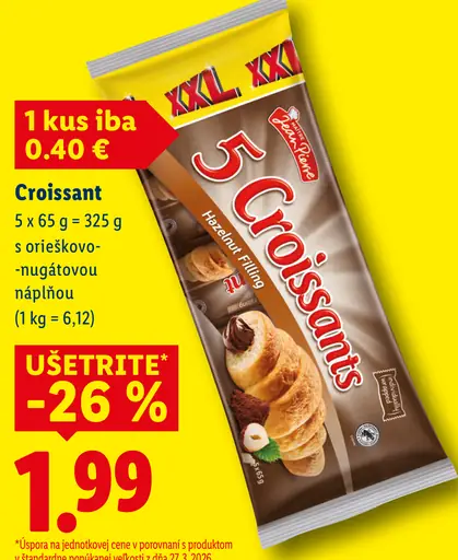 Balbake Croissant s orieškovo-nugátovou náplňou